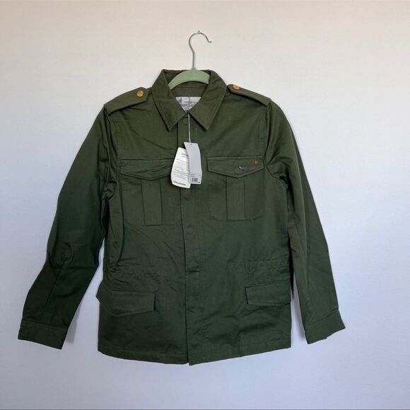 ZADIG AND VOLTAIRE Women's 100% Cotton Kayak Skull Khaki Military Jacket size 36 - Picture 5 of 7